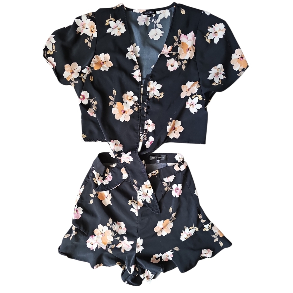 Dynamite Black Floral Women Shorts